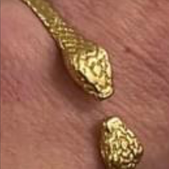 Egyptian revival solid brass double snake head cuff, bangle - Picture 4 of 4